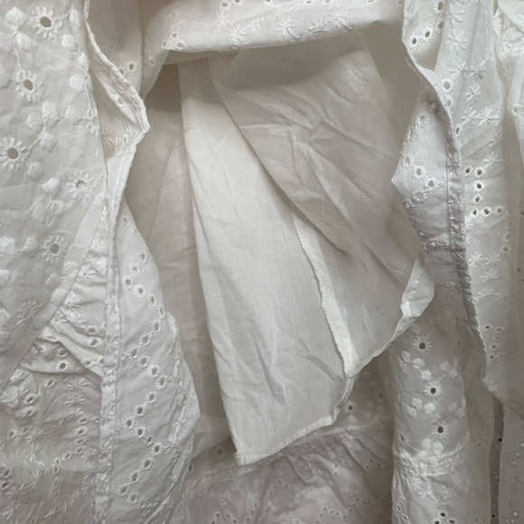 ZARA NWT WOMAN MIDI RUFFLED COMBINED PERFORATED EMBROIDERY DRESS Size Large - Picture 10 of 12